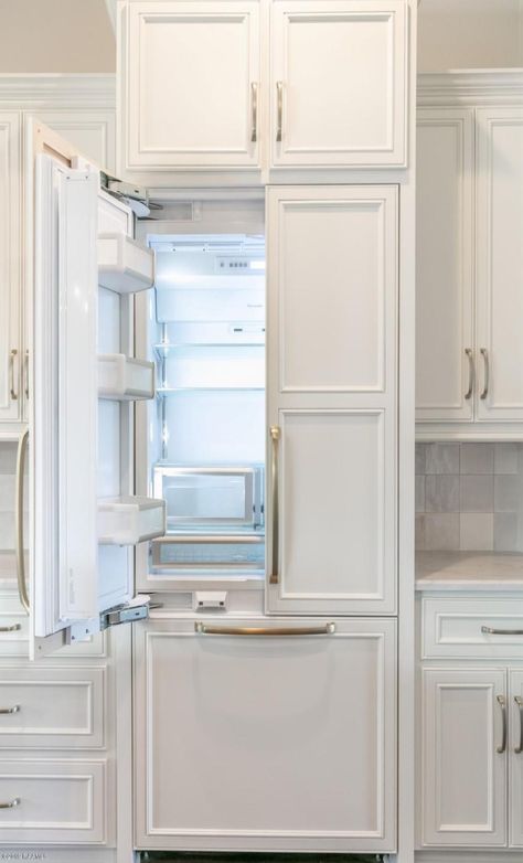 Kitchen Fridge Cabinet, Cabinet Built Ins, Panel Fridge, Paneled Refrigerator, Cabinet Fridge, Fridge Cabinet, Kitchen Fridge, Built In Cabinet, Kitchen Fridges