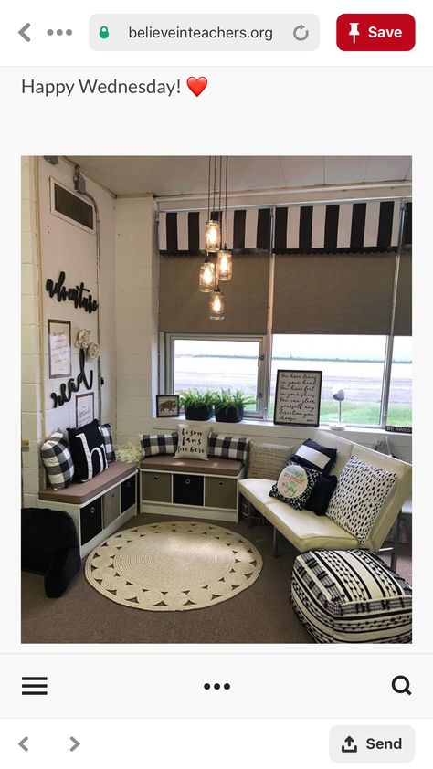 Cute Classroom Decorations, Flexible Seating Classroom, Classroom Goals, Farmhouse Classroom, Cute Classroom, Prek Classroom, Classroom Makeover, Teachers Lounge, Modern Classroom