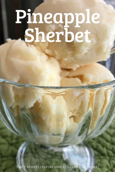 Pineapple Sherbet Recipe, Pineapple Sherbet, Themed Recipes, Dole Whip, Frozen Treat, Pineapple Juice, Frozen Desserts, Frozen Treats, Food Inspiration