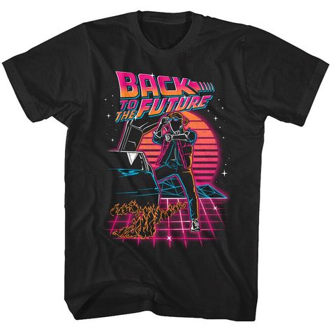 Black Graphic Tees, Movie T Shirts, Back To The Future, To The Future, Tshirt Design, Look Cool, Black Shirt, Printed Shirts, Graphic Tee