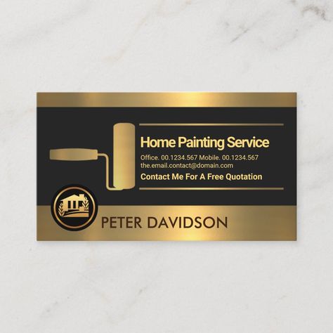 Painting Business Card, Handyman Business Cards, Freedom Painting, Painter Business Card, Handyman Business, Wedding Ceremony Invitations, Hunter Logo, Construction Business Cards, Painting Business