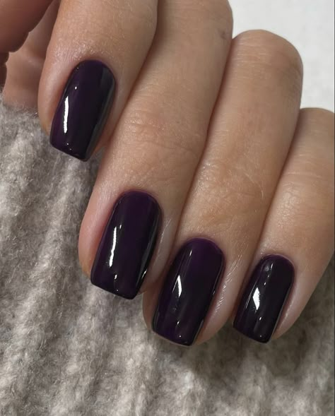 Dark Purple Dip Nails, Plum Manicure, Black Purple Nails, Grape Nails, Burgendy Nails, Purple Chrome Nails, Sports Nails, Dark Purple Nails, Plum Nails