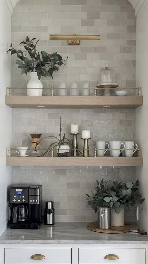 Countertop Coffee Bar Ideas | A Blissful Nest Kaffe Station, Bars In Kitchen, Coffee Bar Station, Coffee Bars In Kitchen, Coffee Nook, Coffee Bar Ideas, Home Coffee Bar, Coffee Bar Home, Coffee Bars