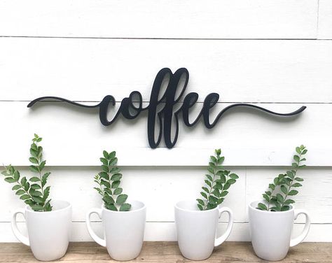 Coffee Word Cutout | Wooden Letters | Coffee Sign Wood Squirrel, Cake Stand With Cover, Coffee Wood Signs, First Home Decor, Coffee Words, Wooden Wall Lights, Coffee Bar Sign, Rustic Wedding Gifts, Coffee Home