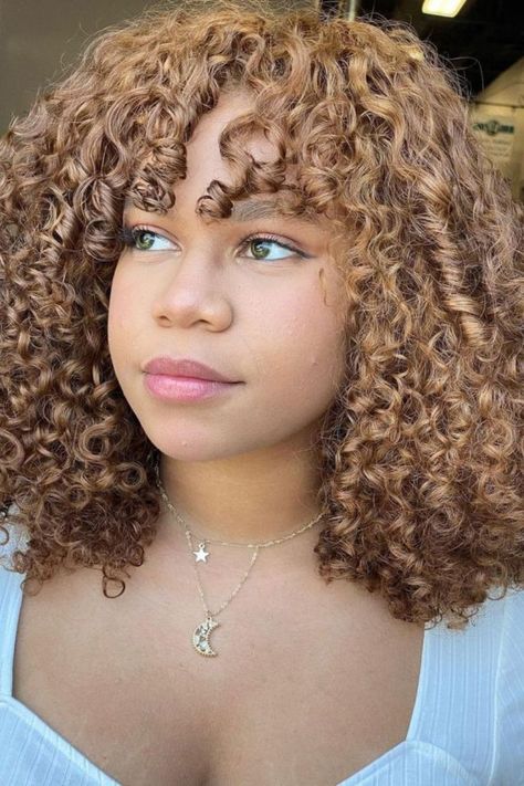 Cute Honey Brown Curls Honey Brown 4c Hair, Honey Brown Hair Color, Dyed Curly Hair, Brown Curls, Honey Brown Hair, Brown Hair Color, Honey Brown, 4c Hairstyles, Natural Tan