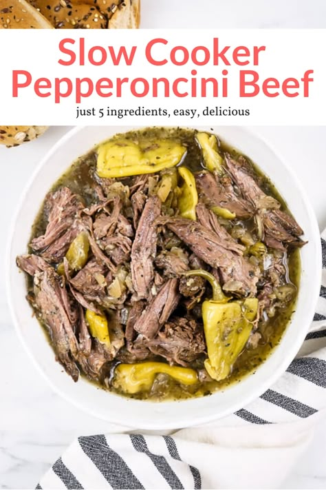 Pepperocini Beef Crock Pot, Beef Stew With Pepperoncini, Pepperocini Beef, Roast With Pepperoncini, Pepperoncini Beef, Drip Beef, Roast Beef Crock Pot Recipes, Italian Beef Crockpot, Shredded Beef Recipes