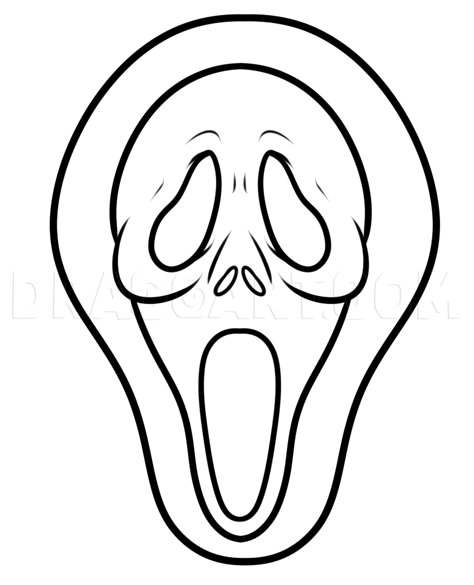 Drawing The Scream Mask Easy, Step by Step, Drawing Guide, by Dawn | dragoart.com Easy Halloween Drawings, Scream Mask, Scary Drawings, Drawing Ideas Color, Horror Drawing, Pencil Drawing Ideas, Drawing Face, Tattoo Videos, Halloween Drawings