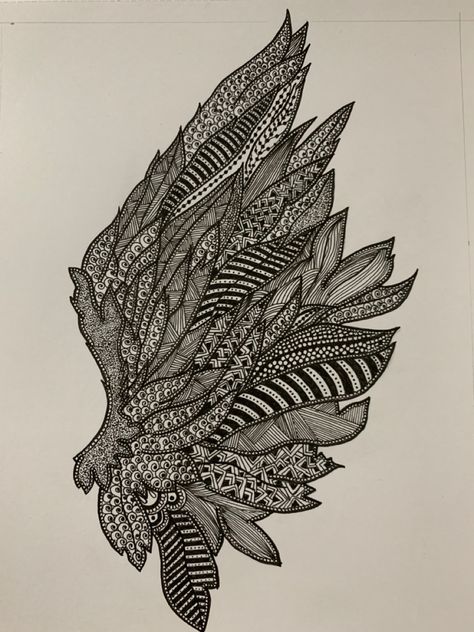 #doodle art, #angel wings, #wings, #black and white doodle, #wings,#mandala art Zentangle Angel, Mandala Wings, Wings Doodle, Wings Black And White, Angel Wings Drawing, 2023 Tattoo, Mens Tattoos, White Doodle, Feather Drawing