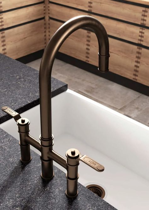 Perrin & Rowe English Bronze Finish - Luxe by Design Perrin And Rowe, Brass Kitchen Tap, Hot Water Tap, Kitchen Refresh, Aged Bronze, Brass Kitchen, Kitchen Taps, Water Tap, Bronze Finish