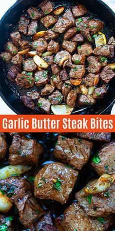 Beef Bites, Stew Crockpot, Garlic Butter Steak Bites, Butter Steak Bites, Steak Dinner Recipes, Steak Bites Recipe, Stew Beef, Crockpot Stew, Butter Steak