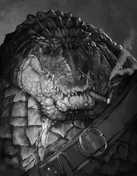 Lizardfolk Art, Crocodile Art, Heroic Fantasy, Dungeons And Dragons Characters, Dnd Art, Fantasy Monster, Dnd Stuff, Creature Concept Art, Fantasy Warrior