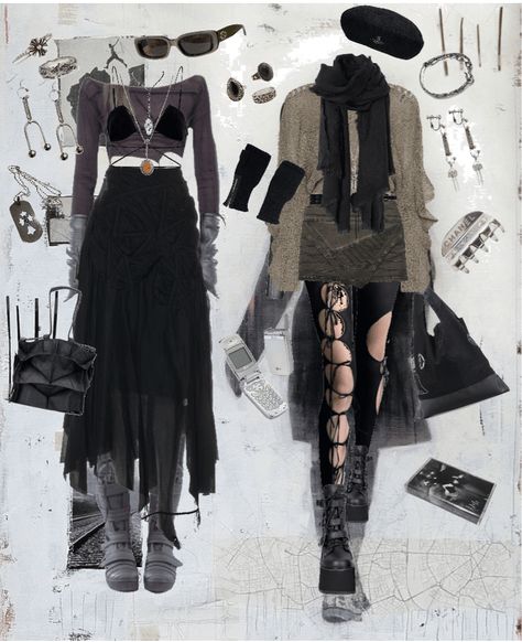 Goth Fairy Core Outfits, Punk Outfit Ideas For Women, Fantasy Grunge Outfits, Metal Punk Outfit, Faerie Goth Fashion, Dark Fairy Aesthetic Outfit, 90s Goth Outfits Grunge, Grunge Fairycore Outfits Aesthetic, Fairy Punk Outfits