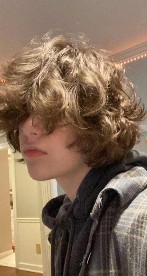 Fluffy messy hair Fluffy Hair Boy, Ftm Haircuts, Messy Hair Boy, Fluffy Curly Hair, Hair Short Curly, Short Grunge Hair, Curly Hair Short, Hair Boy, Hair Inspiration Short