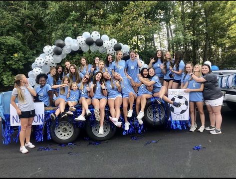 Soccer parade float Soccer Parade Float Ideas, Soccer Float Parade Ideas, Floats For Parade, Float Parade Ideas, Parade Float Ideas, Parade Ideas, Soccer Theme, Parade Float, Youth Soccer