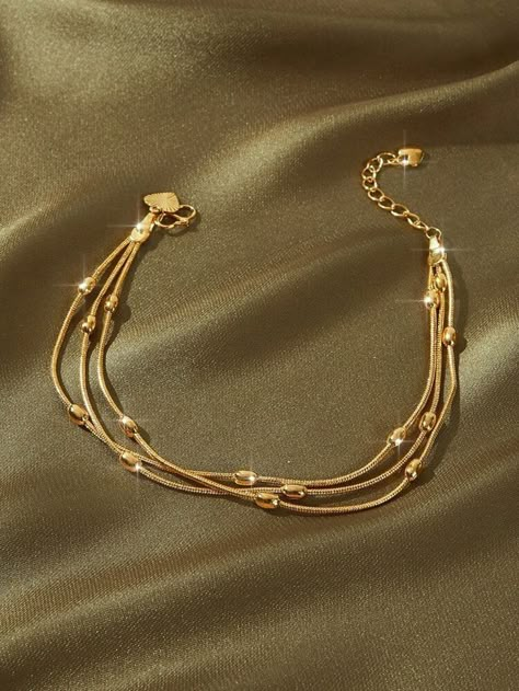 Delicate Gold Bracelet, Bridal Jewelry Sets Brides, Unique Gold Jewelry Designs, Gold Bracelet Simple, Link Jewelry, Gold Bangles For Women, New Gold Jewellery Designs, Gold Earrings Models, Fancy Jewelry Necklace