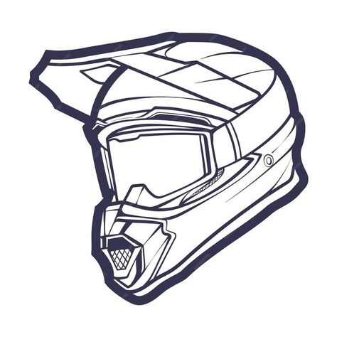 Premium Vector | Line art motorcycle helmet isolated on white background vector illustration Biker Helmet Drawing, Bike Helmet Tattoo, Bike Helmet Drawing, Motorcycle Helmet Drawing, Motorcross Helmet, Motorbike Drawing, Motorcycle Helmets Art, Motorcycle Vector, Bike Helmet Design