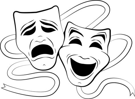 Image result for theatre masks silhouette Theater Mask Tattoo, Theatre Faces, Comedy Tragedy Masks, Laugh Now Cry Later, Drama Masks, Tragedy Mask, Mask Drawing, Theatre Masks, Tattoo Signs