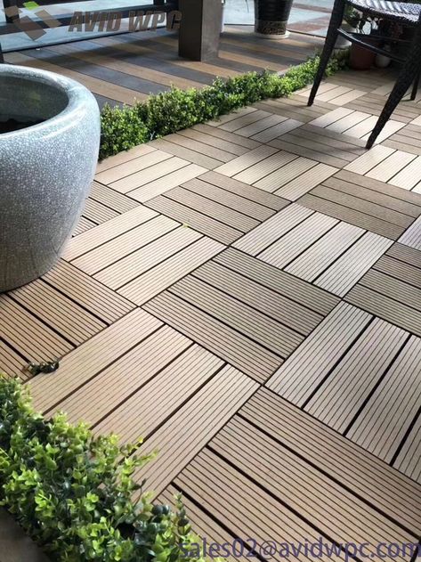 Balcony Decor Diy, 3d Wall Cladding, Roof Deck Ideas, Diy Decking, Decking Tiles, Tiles Diy, Tile Diy, Wpc Decking, Wood Plastic Composite