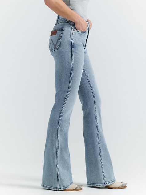 Women's Wrangler Retro® Bailey High Rise Flare Jean Wrangler Trouser Jeans, Women’s Wrangler Jeans, Wrangler Jeans Women's Outfit, Flair Jeans Outfit, Wrangler Jeans Women's, Job Clothes, Cowgirl Jeans, Southern Outfits, Flair Jeans