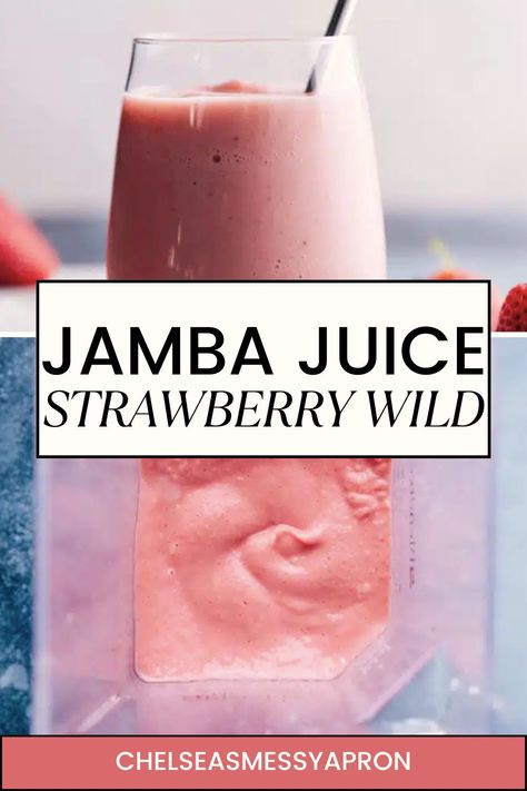 Jamba Juice® Strawberry Wild is a smoothie shop copycat recipe made with apple juice, frozen fruit, ice, and frozen vanilla yogurt. Jamba Juice Copycat Recipes, Smoothie Recipes Jamba Juice, Strawberry Wild Jamba Juice Recipe, Copycat Jamba Juice Smoothies, Strawberries Wild Jamba Juice Recipe, Booster Juice Recipes Copycat, Jamba Juice Recipes Copycat, Banana Juice Recipe, Booster Juice Recipes