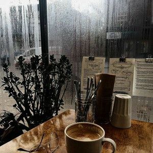 Coffee Cafe Aesthetic, Brown Edit, Coffee Shop Au, Rain Coffee, Cafe Icon, Rain And Coffee, Cozy Travel, Brown Cafe, Rain Aesthetic