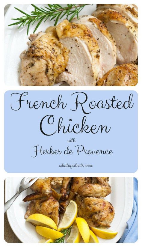 French Roasted Chicken with Herbes de Provence. Juicy and flavorful! French Recipes Authentic, French Cuisine Recipes, French Cooking Recipes, French Food Recipes, French Foods, Chicken Roasted, French Roast, French Dishes, Herbs De Provence