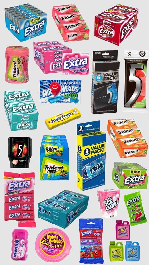 #gum Extra Gum Aesthetic, Chewing Gum Aesthetic, Extra Gum Flavors, Gum Collection, Gum Aesthetic, Strawberry Gum, Chewing Gum Brands, Extra Gum, School Backpack Essentials