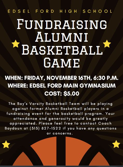 Basketball Fundraising Ideas, Student Council Fundraising Ideas, High School Fundraiser, Basketball Fundraiser, Basketball Event, Sports Fundraisers, Basketball Ideas, Alumni Events, School Pto