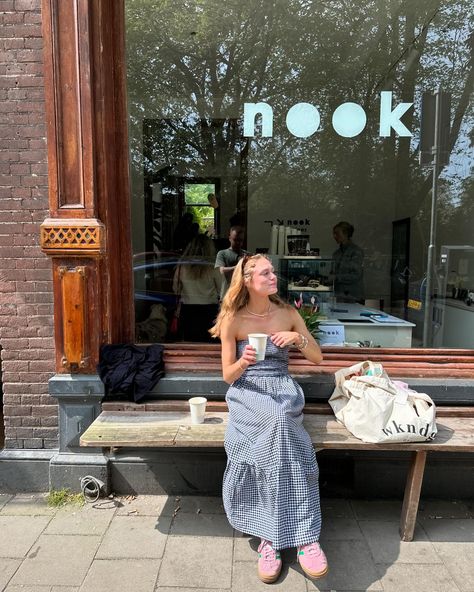 a moment for the ✨dress✨ and this cafe !!!! ☕️ if there’s one thing about amsterdam, it’s that the coffee S L A P S 👏☀️🫶🏼☕️✨ cafe, bakes & brunch recs post incoming 💛🫡🥑🍳💓 #amsterdam #amsterdamcoffee Fits Modest, Amsterdam Cafe, Living In Amsterdam, Fast Fashion, Instagram A, The Coffee, Summer Style, Amsterdam, The Dress