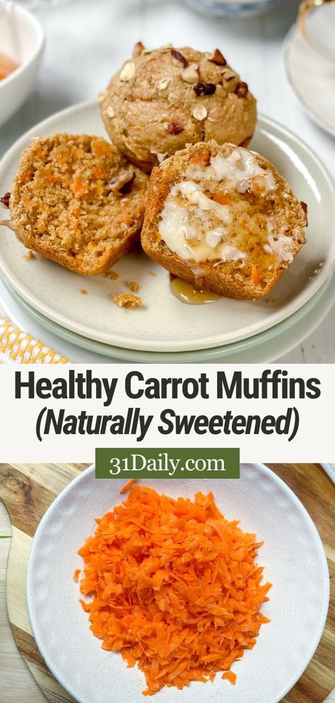 Indulge in wholesome goodness with our healthy carrot muffins. Moist, tender, and naturally sweetened, these spring treats are perfect for breakfast or a snack. Flourless Carrot Muffins, Healthy Carrot Cupcakes, Healthy Baked Goods For Breakfast, Carrot Cake Bites Healthy, Easy Healthy Carrot Muffins, Whole Food Muffins, Simple Muffin Recipe Healthy, Carrot Oatmeal Muffins Healthy, Healthy Carrot Muffin Recipes