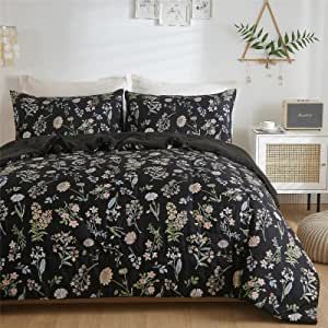 Yellow And Pink Flowers, Twin Size Comforter, Black Comforter, Floral Comforter Sets, Floral Bedding Sets, Twin Comforter Sets, Floral Comforter, Bed Comforter Sets, Flower Leaves