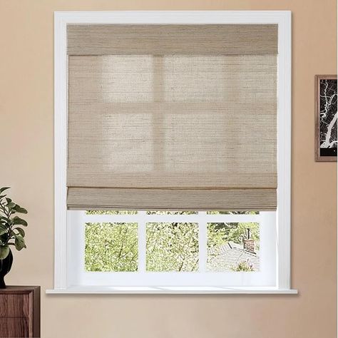 Amazon.com: TWOPAGES Cordless Roman Shade, Light Filtering Woven Bamboo Blinds for Windows, Custom Natural 100% Ramie Roman Shade for Interior Windows, Coconut, 1 Shade : Home & Kitchen House In City, Modern French Cottage, Cordless Shades, Woven Blinds, Decorating Windows, Family Room Windows, Savannah House, Bamboo Roman Shades, Cordless Roman Shades