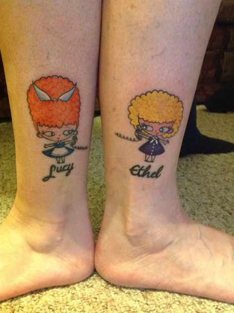 Best friends Matching Horror Tattoos For Best Friends, Horror Friendship Tattoos, Lucy And Ethel Tattoos, Lucy Ethel Quotes Best Friends, I Love Lucy Memes Hilarious, Best Friend Tattoos, Love Lucy, Friend Tattoos, I Love Lucy