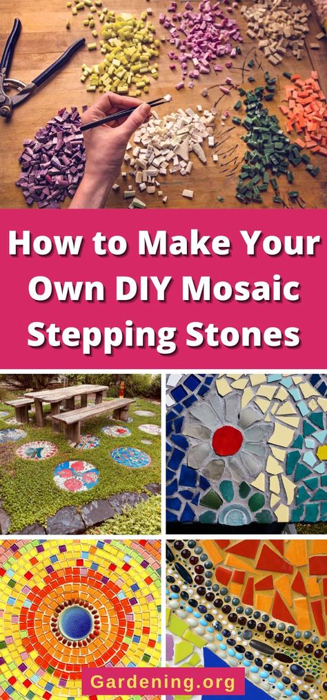 Diy Mosaic Stepping Stones, Patio Ideas Stone, Diy Mosaic Garden, Diy Mosaic Projects, Garden Stepping Stones Diy, Stone Wallpapers, Mosaic Tutorial, Mosaic Stones, Easy Mosaic