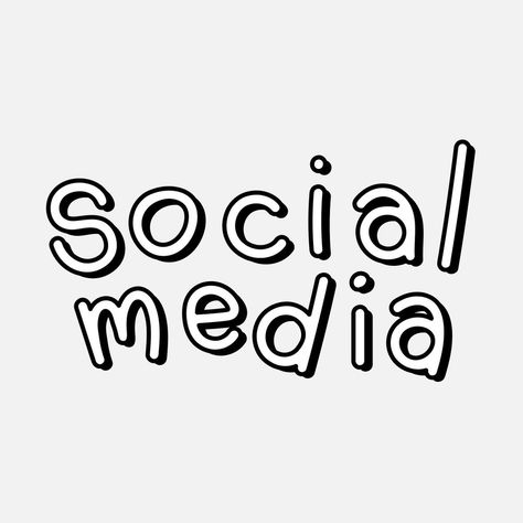 Social Media Widget Aesthetic, Social Media Doodle, Social Media Widget, Social Media Typography, Social Media Wallpaper, Doodle Typography, Social Media Stickers, Social Media Communication, Ipad Organization