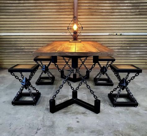 Metal Furniture Design Ideas, Metal Furniture Ideas, Custom Steel Furniture, Custom Metal Furniture, Furniture Design Ideas, Welding Ideas, Welded Furniture, Metal Outdoor Furniture, Painted Furniture Diy