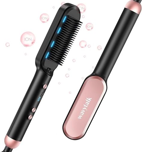 Amazon.com : Wavytalk Ionic Hair Straightener Brush, Hair Straightening Brush Flat Iron for Women, Anti-Scald Ceramic Straightening Comb Fast Heating for Home Salon, Rose Gold. : Beauty & Personal Care Hair Straightener Comb, Hair Straightening Brush, Hair Straightener Brush, Straightener Brush, Ceramic Hair Straightener, Straightening Comb, Hair Straightening, Hair Brush Straightener, Hair Straighteners