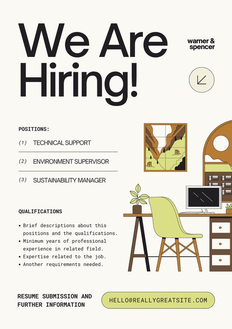 Announce your hiring opportunity with our Beige and Brown Minimalist Illustration Poster. Designed to attract attention with simplicity and elegance, this poster is perfect for showcasing your vacancy in a clean and professional style. Capture the right talent with a standout design! Poster Design Template Layout, Job Announcement Design, Club Recruitment Poster, Hiring Design Poster, Announcement Poster Design Ideas, Job Vacancy Poster Design, Introduction Poster Design, Minimalist Poster Design Inspiration, Announcement Poster Layout