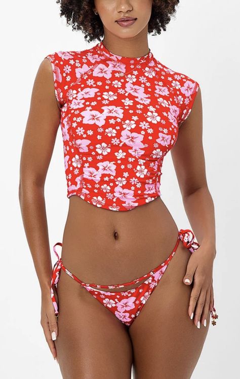 Pretty Swimsuits For Women, Cute Floral Bathing Suits, Tankini Swimsuits For Women Aesthetic, Floral Swimsuit Aesthetic, Tankini Aesthetic, Cute Floral Bikinis, Couqutte Swimsuit, Cute Flower Bikinis, Pretty Swimsuits