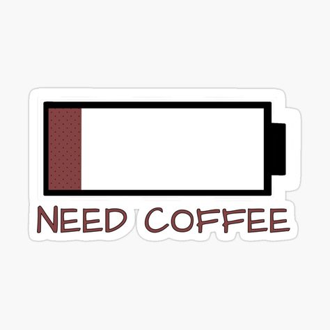 Get my art printed on awesome products. Support me at Redbubble #RBandME: https://www.redbubble.com/i/sticker/Need-Coffee-by-shopdiego/147286621.EJUG5?asc=u Aesthetic Coffee Stickers Printable, Stickers Coffee Design, Coffee Lover Sticker, Coffee Stickers Aesthetic, Cool Stickers Printable, Coffee Shop Stickers, Coffee Stickers Printable, Stickers Cafe, Cafe Stickers