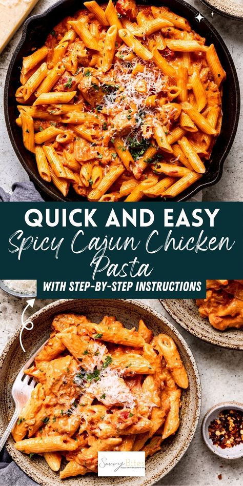 Enjoy a creamy, spicy delight with our easy one-pot Cajun chicken pasta, ideal for warm weather dinners. Crafted with only Aldi ingredients for simplicity and savings! Creamy Spicy Chipotle Chicken Pasta, Chicken Pasta One Pot Recipes, Diablo Chicken Pasta, Cajun Chicken Pasta Red Sauce, Creole Chicken Pasta, Chicken Pasta Mexican, Green Chili Chicken Pasta, Chicken Diablo Pasta, Nashville Hot Chicken Pasta