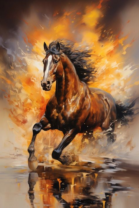 Canvas Painting Horse, Horse Oil Painting Canvases, Colorful Horse Art, 7 Horse Painting On Canvas, Colorful Horse Painting, Horse Oil Painting Abstract, Horse Canvas Painting, Horse Oil Painting, Running Horse Canvas Painting