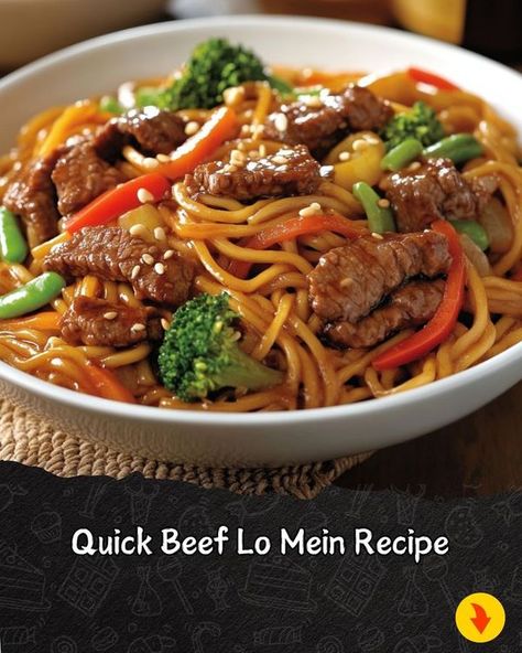 Skinny Bitch Lo Mein Beef, Beef Lo Mein Recipe, Beef Lo Mein, Beef Chow Mein, Lo Mein Recipe, Lo Mein Recipes, Chow Mein Noodles, Noodle Dish, Beef Sirloin