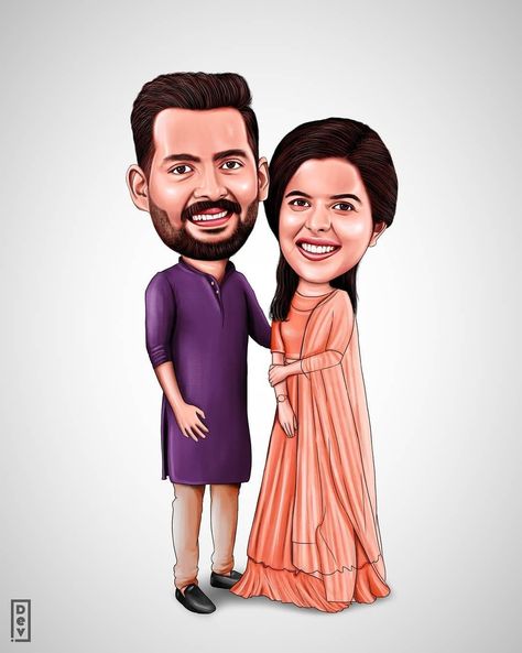 Black Color Images, Couple Caricature, Caricature Wedding Invitations, Wedding Couple Cartoon, Wedding Card Design Indian, Caricature Wedding, Wedding Caricature, Digital Portrait Illustration, Caricature Sketch