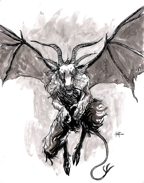 Dover Demon, Paranormal Aesthetic, Tumblr Illustration, The Jersey Devil, Devil Aesthetic, Perspective Drawing Architecture, Villain Character, Jersey Devil, Ink Wash