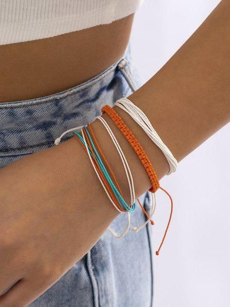 Wax String Bracelets, String Friendship Bracelets, Yarn Bracelets, Jewellery Business, Cotton Bracelet, String Bracelets, Silver Bracelets For Women, Thread Bracelets, Summer Bracelets