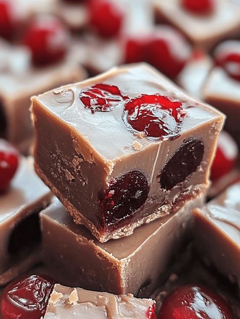 Rich espresso fudge paired with Amarena cherries for a sophisticated holiday treat. #EspressoFudge #HolidayFudge Recipes With Amarena Cherries, Cherry Fudge Recipes, Amarena Cherry Recipes, Espresso Fudge, Cherry Fudge, Amarena Cherries, Brunch Recipes Easy, Easy Recipes Breakfast, Holiday Fudge