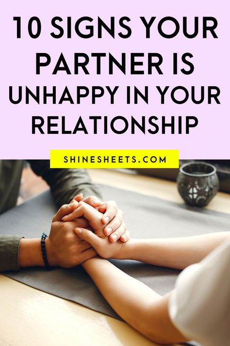 There are a few particular signs that your partner is losing interest and feels unhappy in your relationship... Click to learn about them and see if it might be time for that honest conversation. | ShineSheets.com | Signs your partner is unhappy, signs your partner no longer loves you, signs its over, relationship advice, signs he's falling out of love, signs of unhappy husband, signs of unhappy relationship, does he still love me signs #relationships #couples #marriage #relationship #lifetips Signs Its Over Relationships, Signs Your Boyfriend Is Losing Interest, Is My Relationship Over, Does He Still Love Me, Falling Out Of Love Quotes, Single Relationship, Trust In A Relationship, Save Relationship, Powerful Mindset