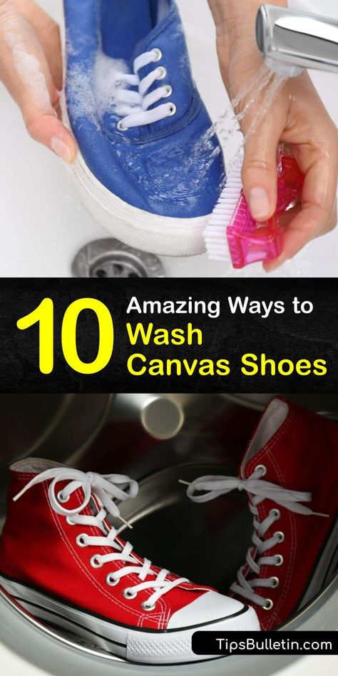 Clean Canvas Shoes, How To Wash Sneakers, Clean Tennis Shoes, Stretch Shoes, How To Wash Shoes, Shoe Hacks, Black Canvas Shoes, Remove Oil Stains, White Canvas Shoes