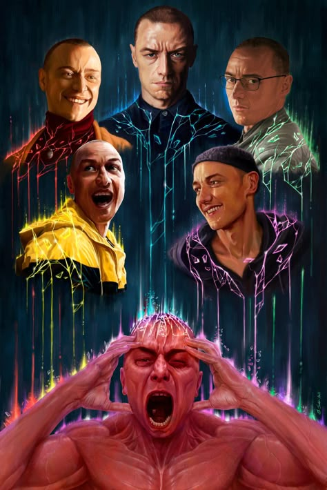 Kevin Wendell Crumb, M.night Shyamalan, Split Movie, Night Shyamalan, Gif Terror, Movie Artwork, James Mcavoy, Movie Poster Art, About Time Movie